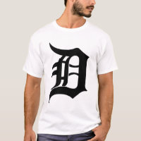 Vintage Letter D Detroit Michigan 313 area code