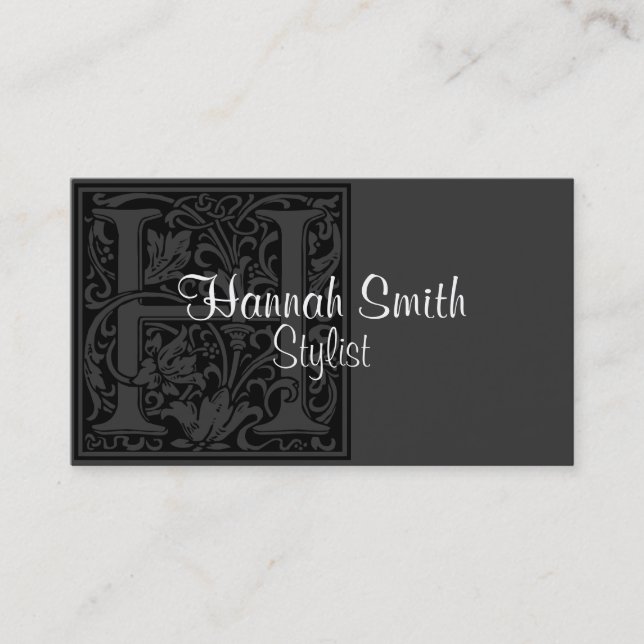 Vintage Letter "H" Business Card (Front)