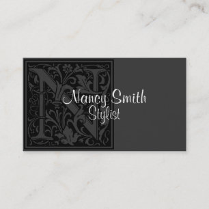 Vintage Letter "N" Business Card