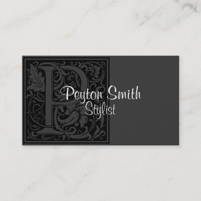 Vintage Letter "P" Business Card (Front)