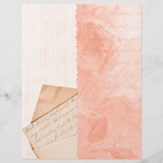 Vintage Letter & Stripe Collage Scrapbook Paper