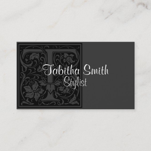 Vintage Letter "T" Business Card (Front)