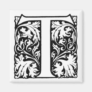 Vintage Letter T Monogram - Magnet