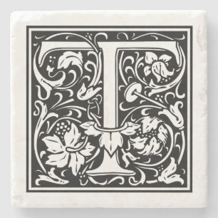Vintage Letter "T" Stone Coaster