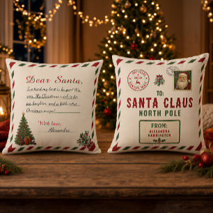 Vintage Letter to Santa Claus Cushion