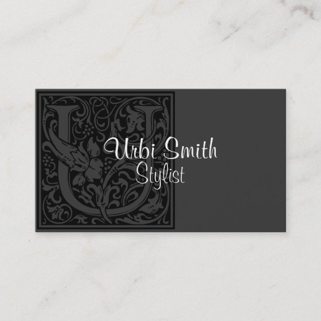 Vintage Letter "U" Business Card (Front)