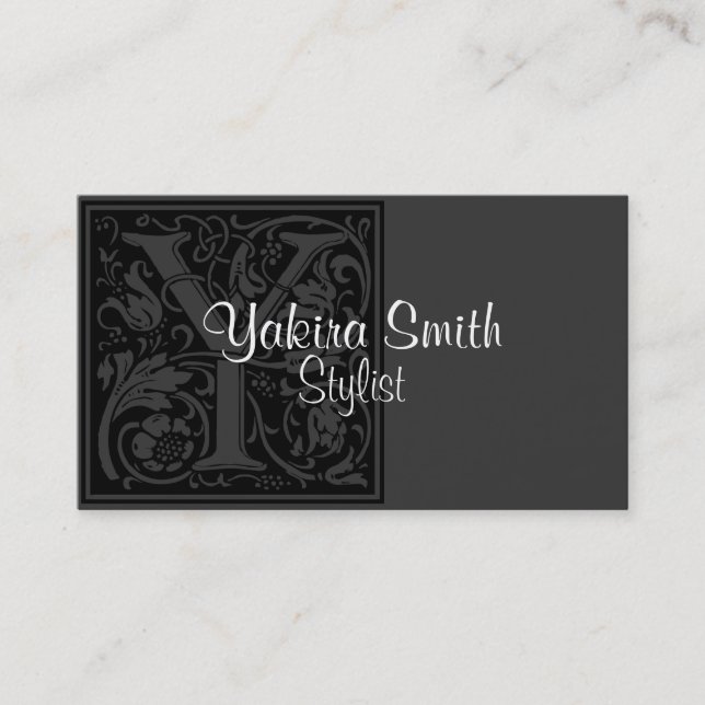 Vintage Letter "Y" Business Card (Front)