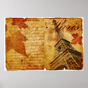 Vintage lettering of Paris Poster