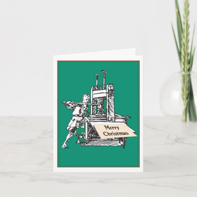 Vintage Letterpress Christmas Card (Front)