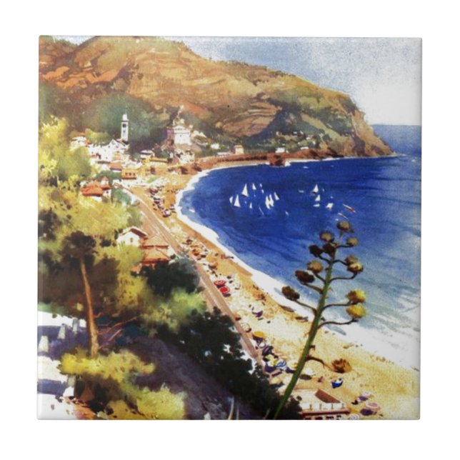 Vintage Levanto Genova Italy Tourism Tile (Front)