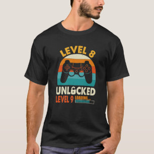 Vintage Level 8 Unlocked Awesome 8 Video Game 8 Bi T-Shirt