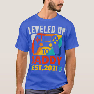 Vintage Levelled Up To Daddy 2021 Funny Soon To T-Shirt