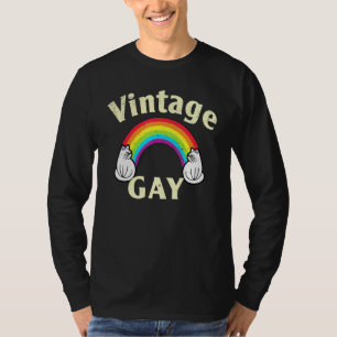 Vintage Lgb Purride Gay Pride Rainbow Cat T-Shirt