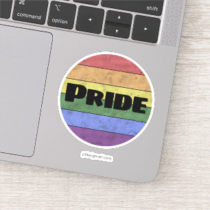 Vintage LGBT flag distressed black text Pride