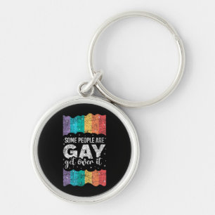Vintage LGBT Pride Rainbow Some People Are Gay Get Key Ring