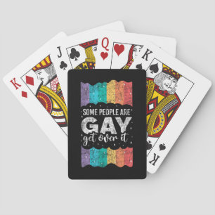 Vintage LGBT Pride Rainbow Some People Are Gay Get Playing Cards