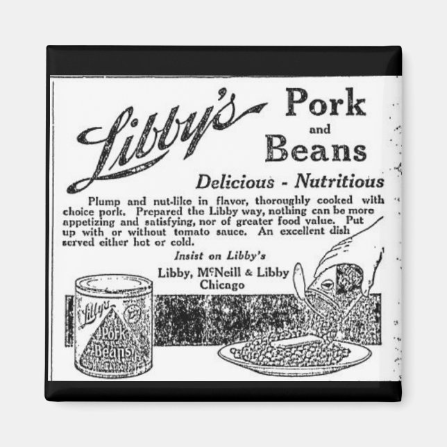 Vintage Libby's Pork & Beans Advertisement Magnet (Front)