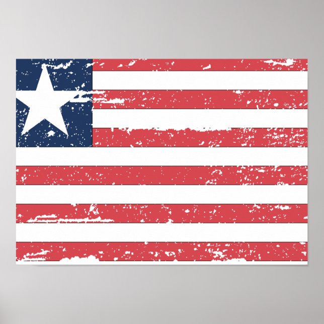 Vintage Liberia Flag Poster (Front)