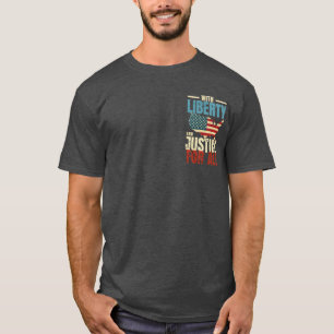 Vintage Liberty and Justice for All USA Map T-Shirt