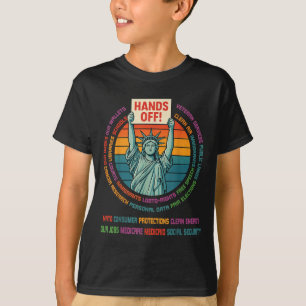 Vintage Liberty Statue Hands Off Freedom Protest R T-Shirt