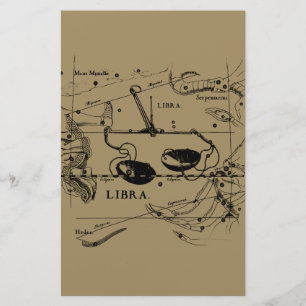 Vintage Libra Constellation Hevelius Style Stationery