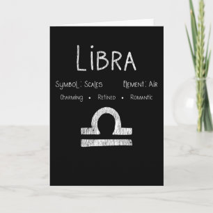Vintage Libra Star Sign Horoscope Birthday Gift Card