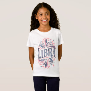 Vintage Libra Zodiac Sign Whimsical Illustration T-Shirt