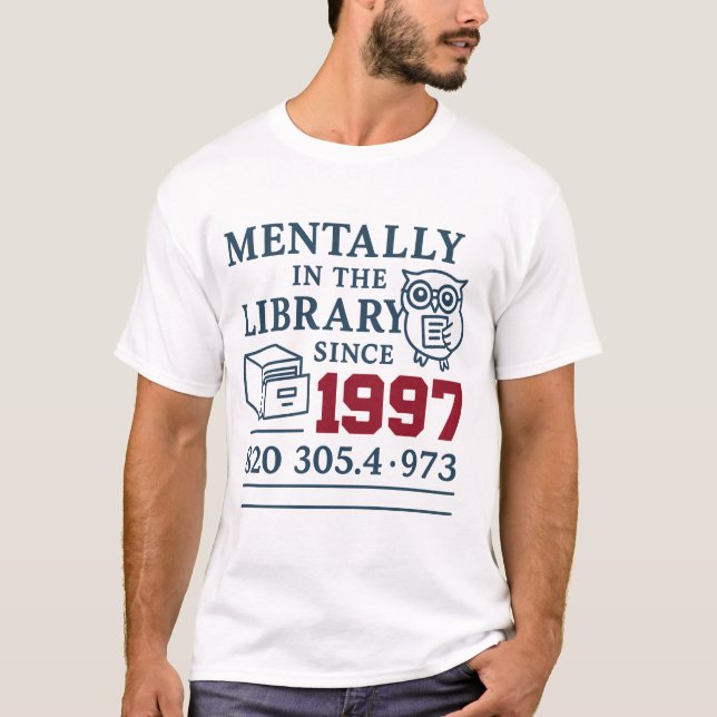Vintage Library Aesthetic - Book Lover’s Retro Tee (Front)