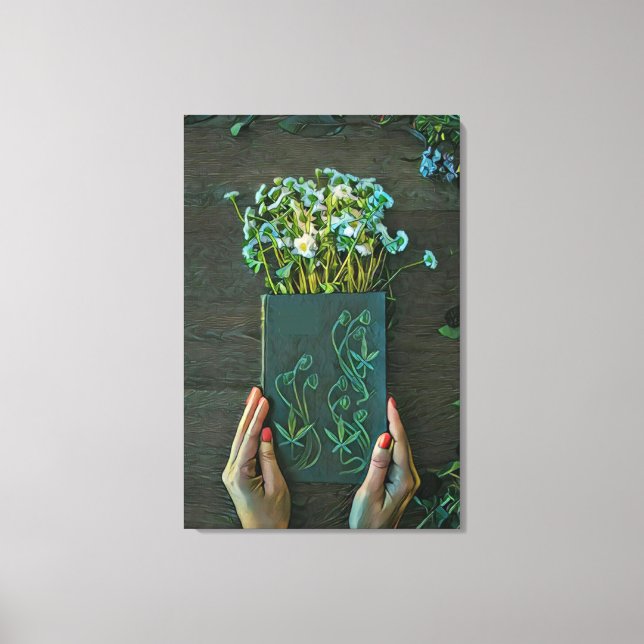 Vintage library artwork canvas print (Front)