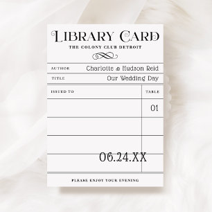 Vintage Library Book Card Wedding Escort Cards