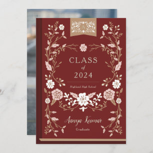 Vintage Library Book Graduation Photo Announcement