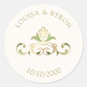 Vintage Library Book Story Fairy Tale Wedding Classic Round Sticker