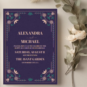 Vintage Library Book Wedding Invitation