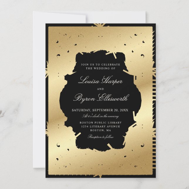 Vintage Library Book Wedding Invitation (Front)