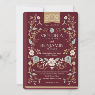 Vintage Library Book Wedding Invite