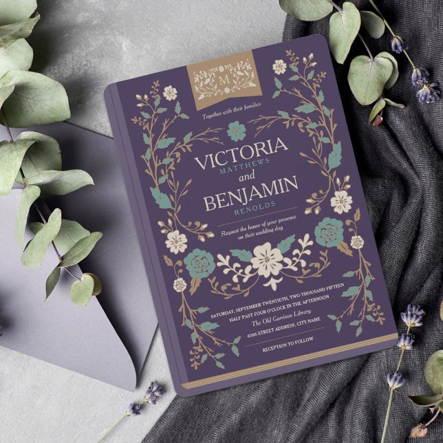 Vintage Library Book Wedding Invite (Creator Uploaded)