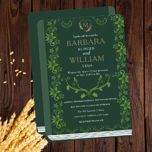 Vintage Library Book Wedding Invite