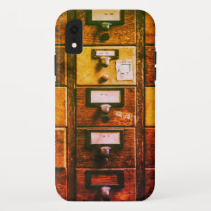 Vintage library card catalog wood cabinet Case-Mate iPhone case