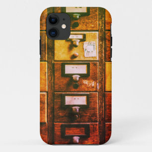 Vintage library card catalog wood cabinet Case-Mate iPhone case