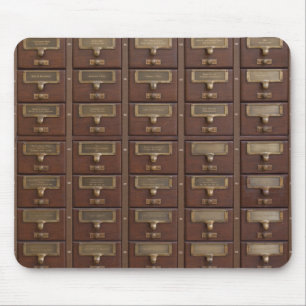 Vintage Library Card Catalogue Drawers Mouse Pad