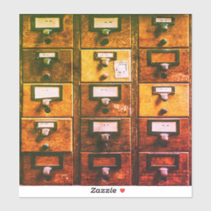 Vintage library card catalogue wood cabinet