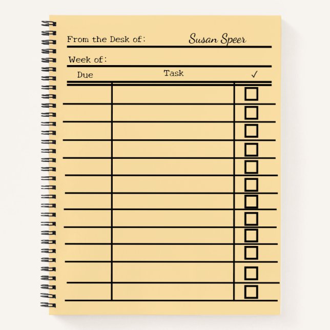 "vintage library card spiral notebook-personalised notebook (Front)