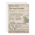 Vintage Library Card Wildflower Book Bridal Shower