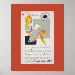 Vintage library poster Miss Muffett