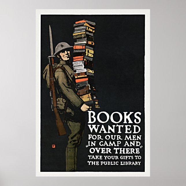 Vintage Library Poster – Retro Power Art (Front)