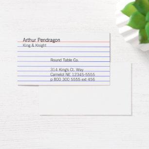 Vintage Library Ruled Index Business Card