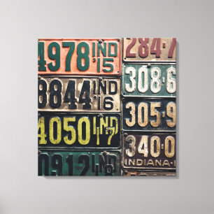 Vintage License Plates Canvas Print