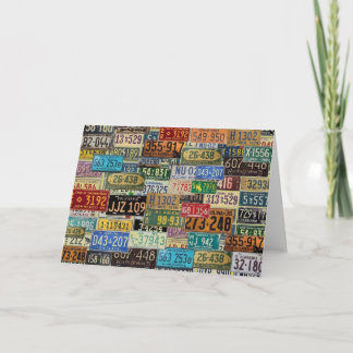 Vintage License Plates Card