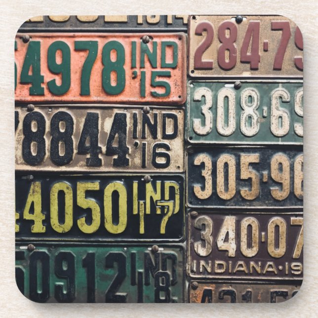 Vintage License Plates Coaster (Front)