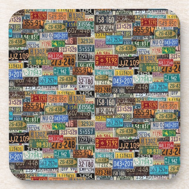 Vintage License Plates Coaster (Front)